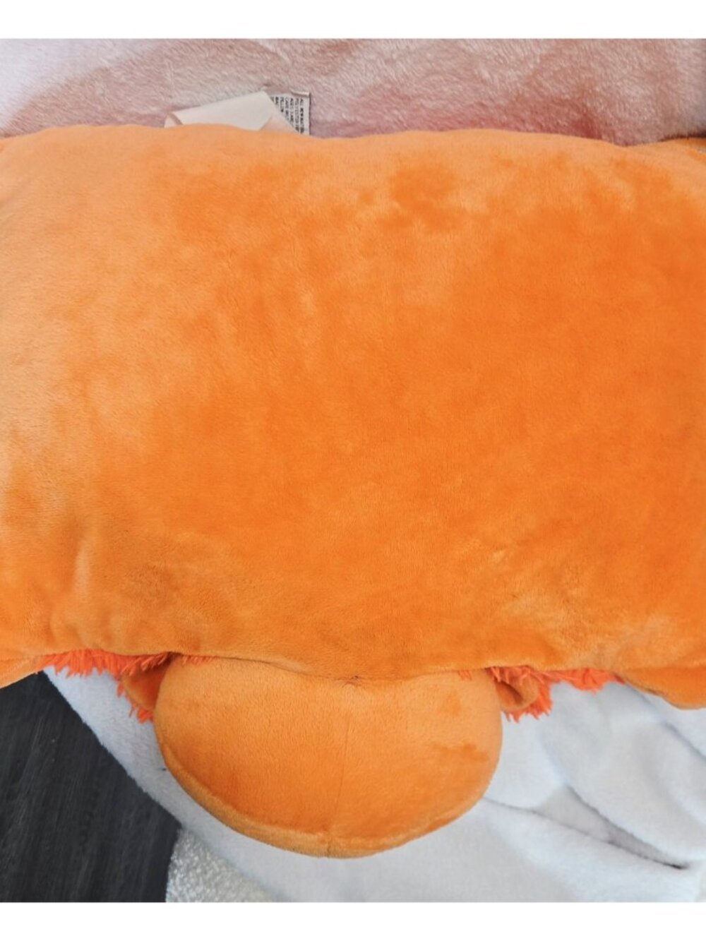 Pillow Pets Orange Neon Neonz Dog 16" Plush Shaggy Puppy 2012 - Picture 4 of 6